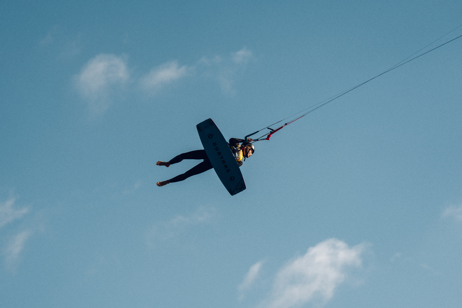 Board-off aerial against blue sky
